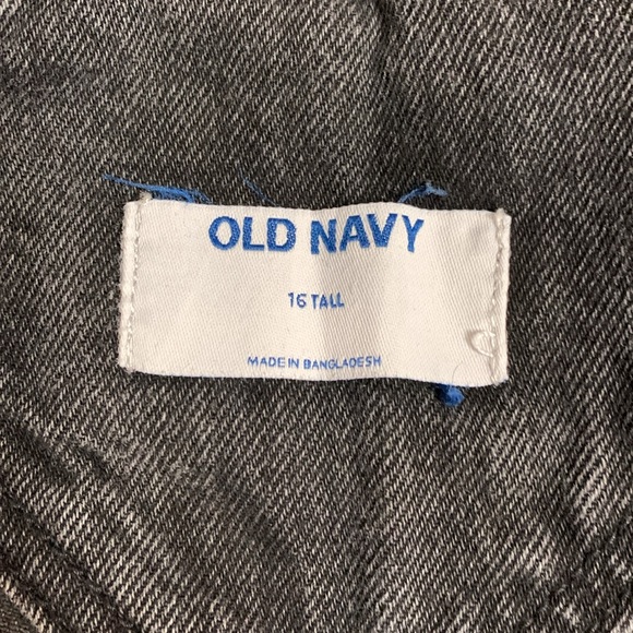 NWOT- Old Navy- Sz 16Tall- Black Denim Slouchy Overalls - Picture 9 of 12